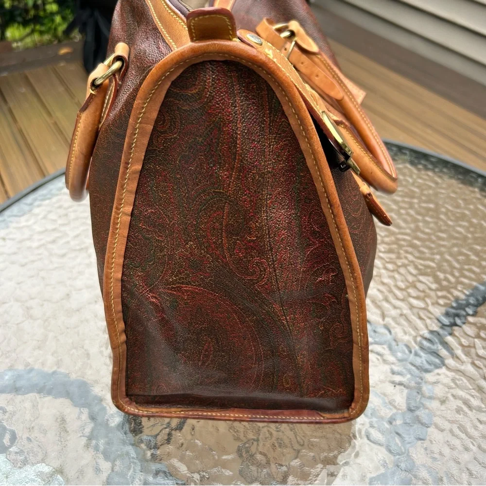 Vintage (1993) Etro Weekender Boston Travel Bag EUC Classic Paisley Key Inc.